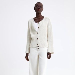 NWT Zara Textured Weave Jacket, Size Small